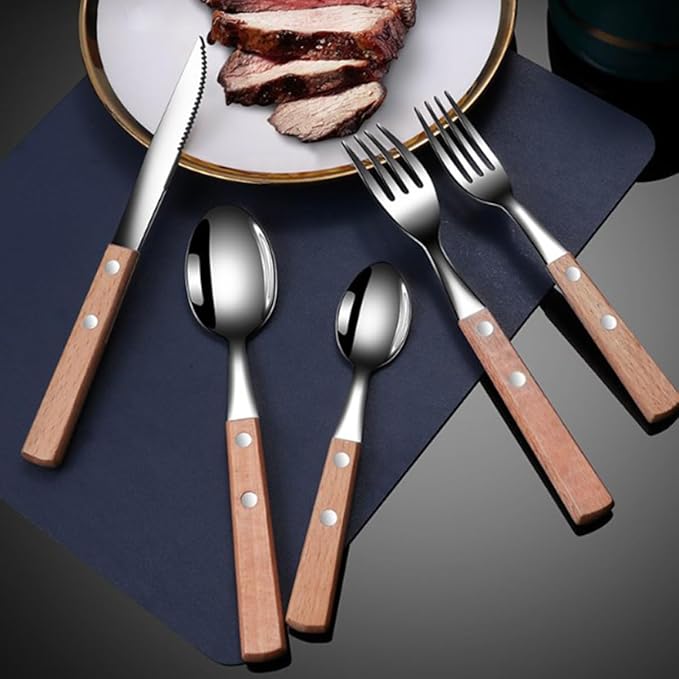 3sets Buffet Serving Utensils Set Stainless Steel Cutlery Caddy Party Utensils Fork Spoon Knife