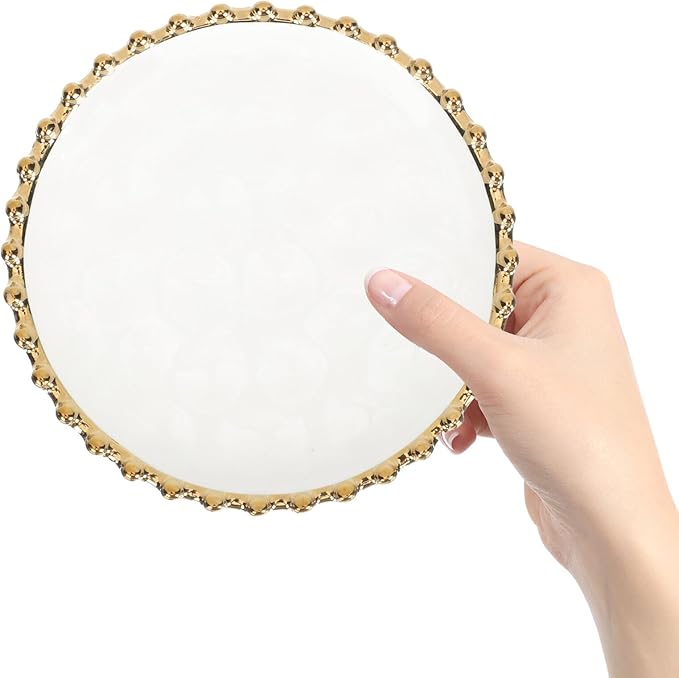 Homoyoyo Gold Platter Elegant Ceramic Plate Set Dinner Plate for Western Food Dessert Plate Household Use