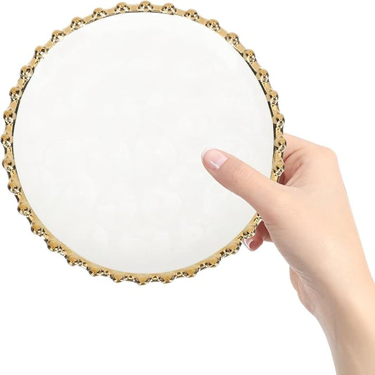 Homoyoyo Gold Platter Elegant Ceramic Plate Set Dinner Plate for Western Food Dessert Plate Household Use
