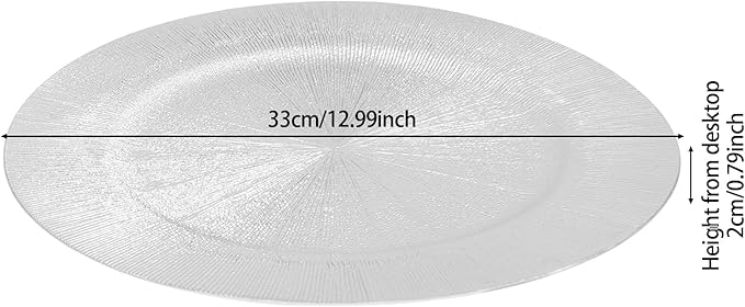 100 Pcs Antique Charger Plates Bulk 13 Inch Embossed Rim Plastic Party Dinner Plate Chargers Round Decorative Server Plate for Wedding Party Event Tableware (100pcs-silver3)
