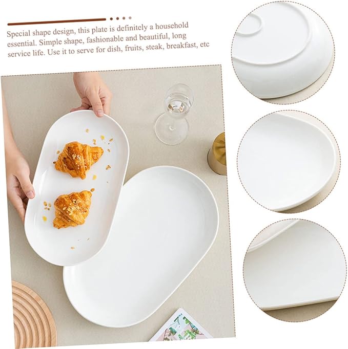 Elegant Oval Fish Steaming Plates Ceramic Dessert Plate Food Server Mora Ceramics Dinner for Entertaining