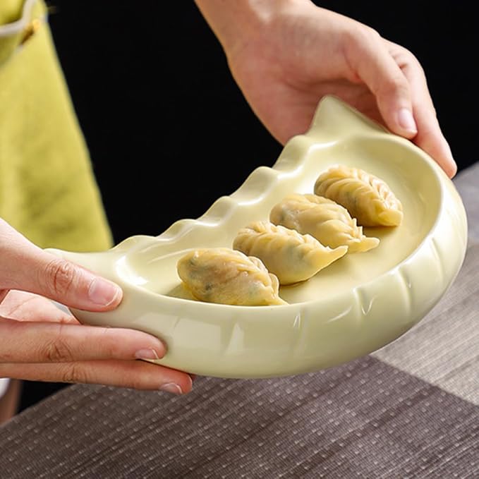 Ceramic Dumpling Plates Dinnerware Set Snack Plates for Appetizers Farmhouse Style