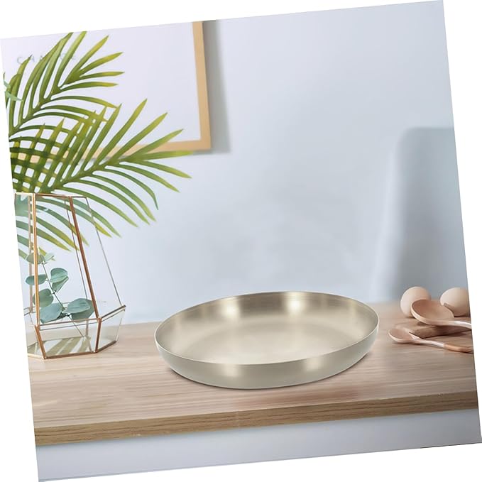 Cabilock Stainless Steel Food Plate Modern Steak Serving Tray for Parties Gatherings and Restaurants and Easy to Clean for Snacks Fruits and Desserts