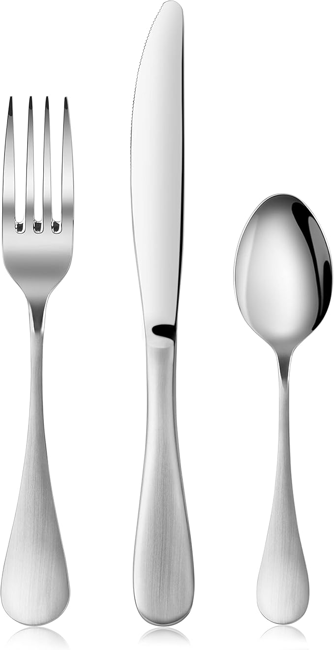 Artaste 1029130 Rain 18/10 Stainless Steel Flatware 36-Piece Set, Matte Finish Handle