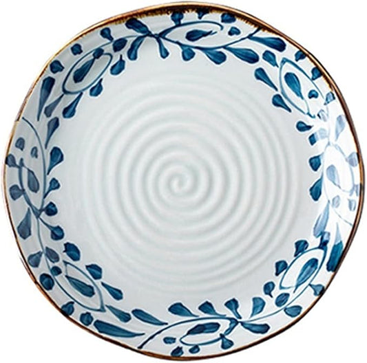 Kitchen Plates Ceramic Plate Pizza Plate Kitchen Porcelain Plate Sushi Fruit Ramen Suitable for Dishwasher Refrigerator Microwave Oven Oven Restaurant Plates(B)