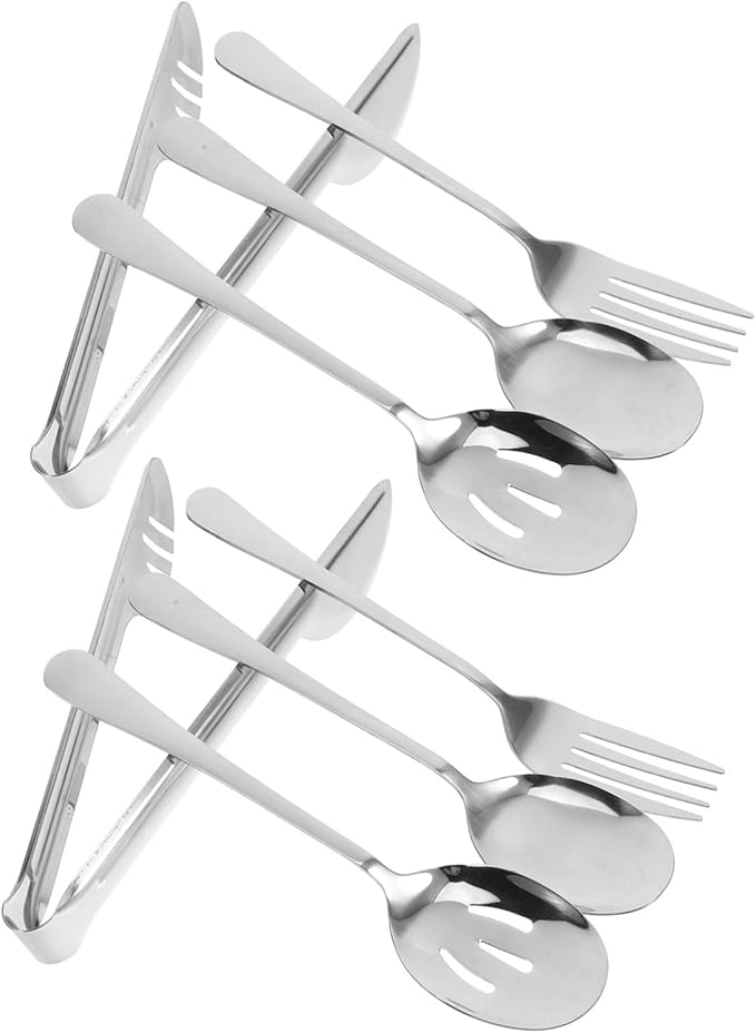 Alipis 2sets Travel Utensil Set Serving Spoon Set Reusable Silverware Party Tableware