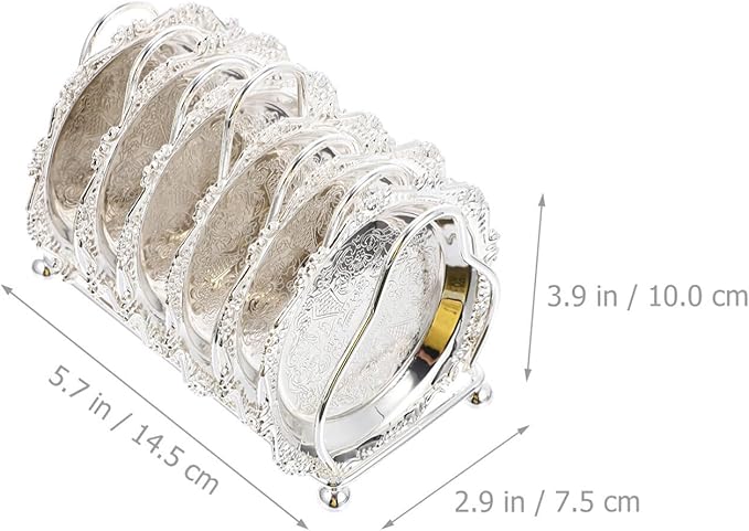 BESTonZON 1set Creative Snack Plate with Rack Silver Serving Tray for Chips and Appetizers Versatile Home Decoration for Kitchen Dining Room and Living Room