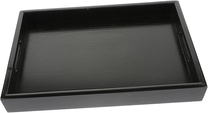 Luxshiny Wooden Food Serving Tray with Flat Handle Elegant Decorative Snack Tray for Fruits Desserts and Tea for Parties Gatherings and Kitchen Use