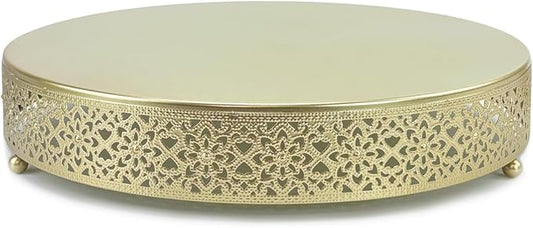 Cake Stand, Metal Round Cupcake Dessert Stand Cake Display Holder Cookies Fruit Serving Tray Decor for Wedding Party Birthday Baby Showers Anniversary (14in, Gold)