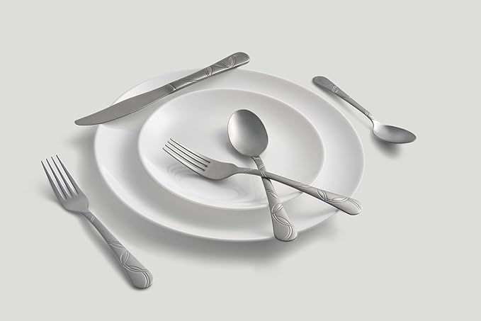 Cambridge 174720CSLG12DS Felicity Sand 20-Piece Flatware Set, Service For 4