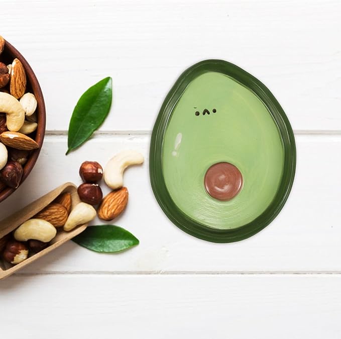 Mikinona Ceramic Appetizer Plate 4-inch Avocado Pattern Decorative Dessert Dish Small Fruit Serving Plate for Home Kitchen Party Use