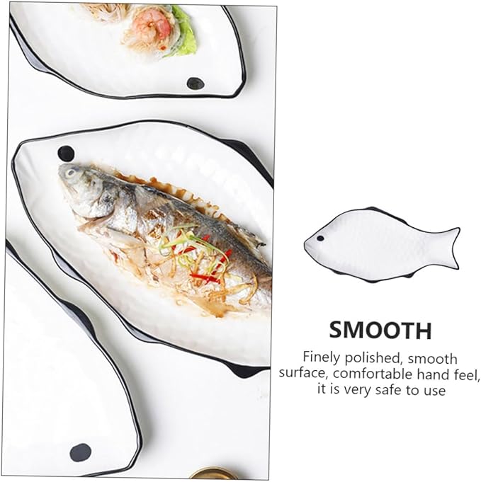 Fish Steaming Plate Small Ceramic Steamer Dish for Healthy Cooking for Microwave Use for Serving Delicious Seafood and Appetizers