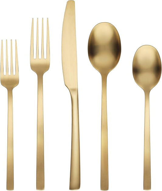 Cambridge 807420Hgy12X Beacon Gold Satin 20-Piece Flatware Set