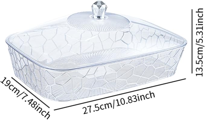 Serving Tray with Lid Fruit Tray Elegant Versatile Organizer Storage Container for New Year Wedding Birthday Celebrations, S