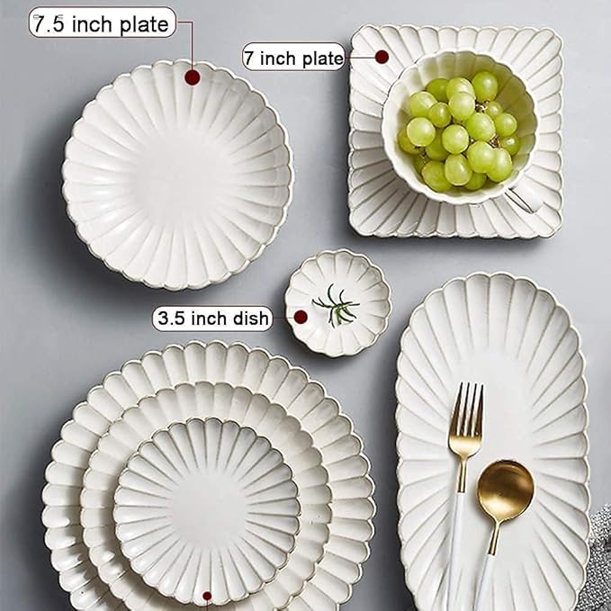 26-Piece White Porcelain Dinnerware Set - Elegant Ceramic Tableware with Plates & Bowls, Ideal for Home Kitchens, Dining, and Entertaining