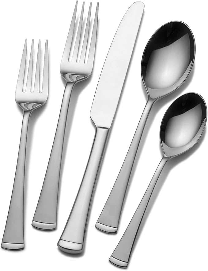 Gourmet Basics by Mikasa 5120788 Contempo 20-Piece Stainless Steel Flaware Set, Service for 4