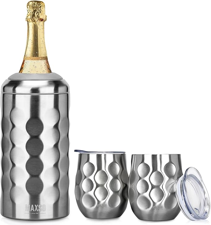 Wine Chiller Single Bottle With 2 Stainless Steel Wine Cup Iceless Cooler insulated Keep Wine Cold up to 6 Hours Fits Most Wine Bottles Gift for Wine Lovers Rapid and Portable(1bottle+2cup)