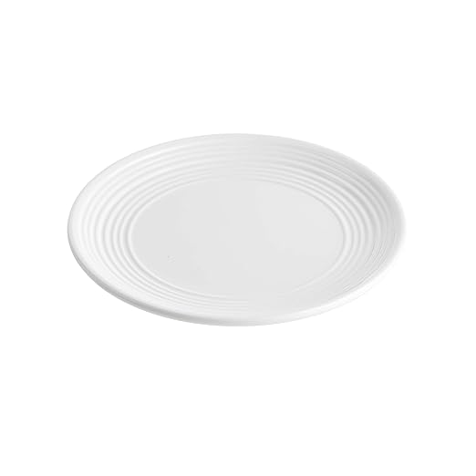 TableCraft 10515 Pulito Collection Side Plate, Melamine, 6" Round, White, Durable and Dishwasher Safe, Bread, Dessert and Appetizer Dish, Ceramic Look, Heat Safe to 212°F