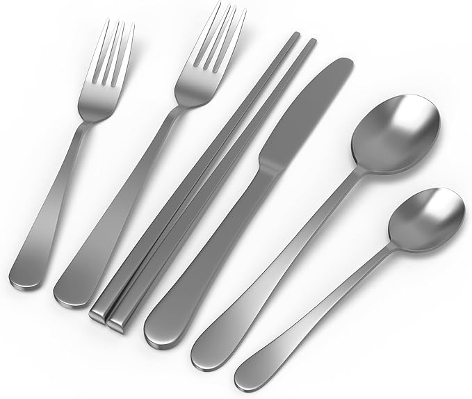 Upgraded 18/8 Stainless Steel 28-Piece Flatware Cutlery Set(Silver)-Silverware set for 4-Luxurious Home Kitchen Dinnerware Sets-Great Kitchen Accessories-Perfect House Warming/Christmas Gift