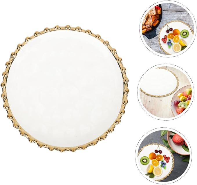 Ceramic Appetizer Plate White Porcelain Side Dish Plate for Party Family Restaurant Easy to Clean Dishwasher Safe
