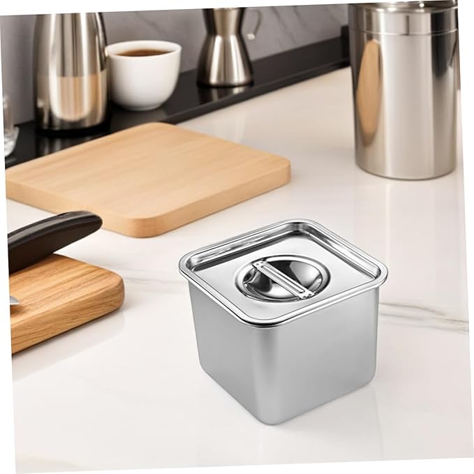 Homoyoyo Stainless-steel Frying Pan Lid Buffet Food Serving Tray Rectangular Metal Tray Freshness Lid