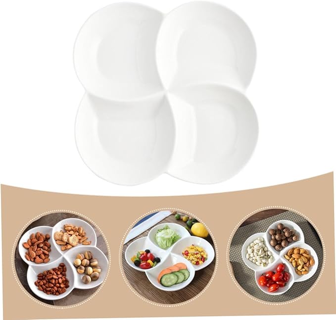 ABOOFAN Compartment Ceramic Plate Snack Storage Serving Tray Dinnerware Hotel Restaurant