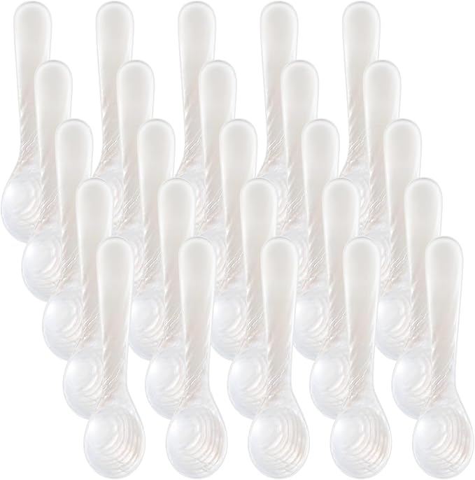 Patelai 30 Pieces Set of Caviar Spoons Mother of Pearl Spoons with Handcraft Round Handle for Caviar, Egg, Ice Cream, Coffee, Kitchen, Restaurant Serving for Valentine Favors (8cm/3.15 Inch)