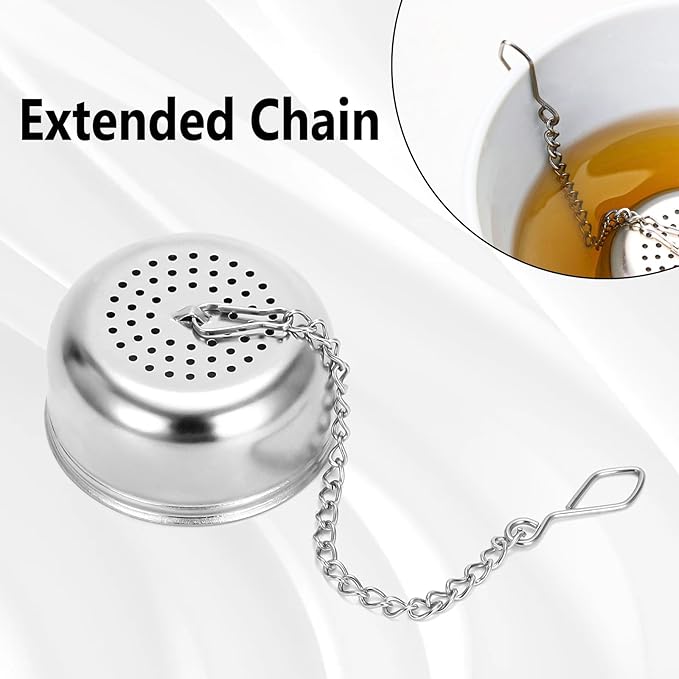 Leden Tea Ball Infuser for Loose Tea, Stainless Steel Strainer With Chain Hook, Steeper for Mug, Cup