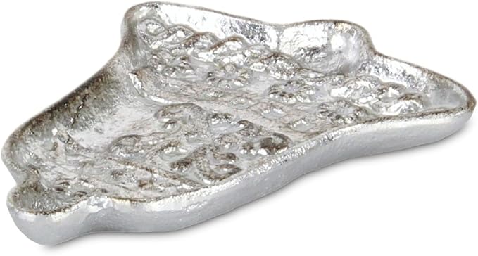 5" Silver Cast Iron Christmas Bell Trinket Tray