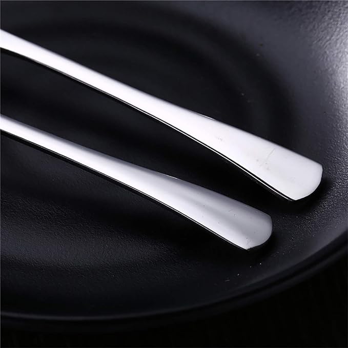 VANRA 4.9in 4-Piece Tea Spoons Set Stainless Steel Coffee Appetizer Dessert Spoon Serving Spoon Teaspoon Silver Flatware Set of 4