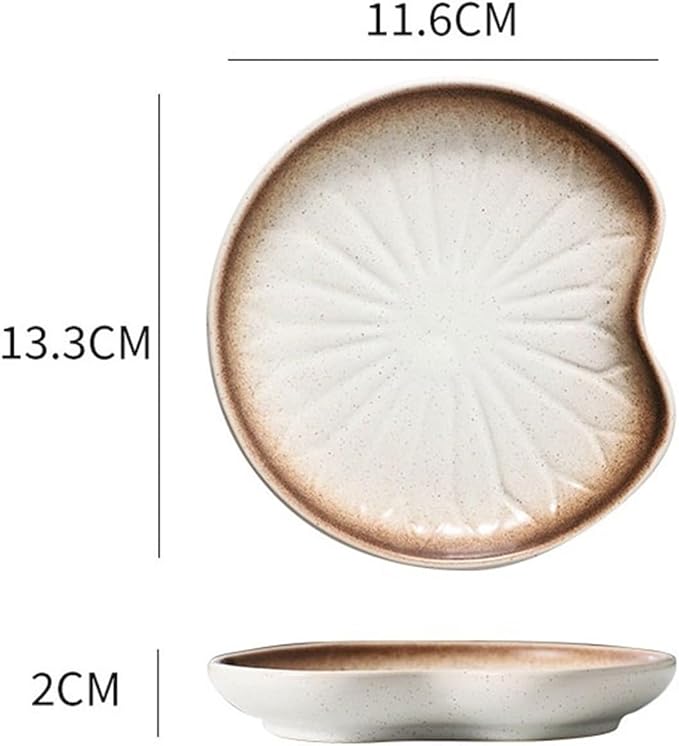 Sauce Dish Household Ceramic Plate Small Dish Plate Creative Dim Sum Plate Delicate Dip Plate Restaurant Tableware Snack Plate(B)