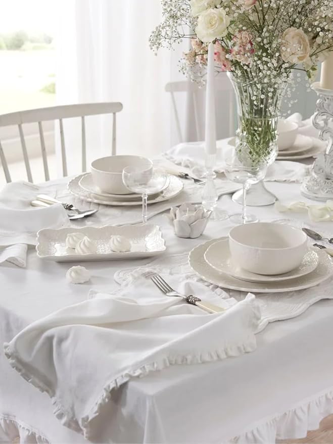 ANNOVA Flatware 20 Pieces Set/Stainless Steel Vintage Silverware/Cutlery, Dinner Knife/Dinner Fork/Salad Fork/Dinner Spoon/Dessert Spoon, Mirror Polished, Service for 4 - Ivory/Cream