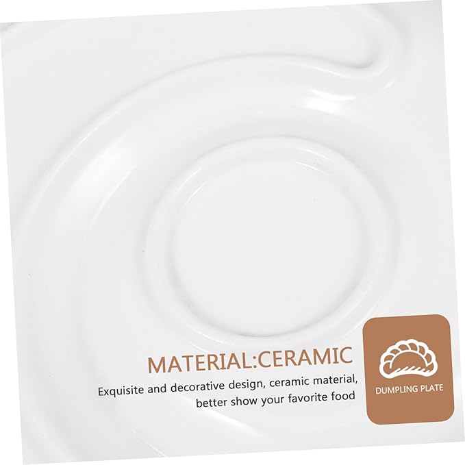 Ceramic Divided Serving Plate Set Creative Dumpling and Sushi Dipping Tray Elegant Food Platter for Appetizers and Snacks for Home and Restaurant Use