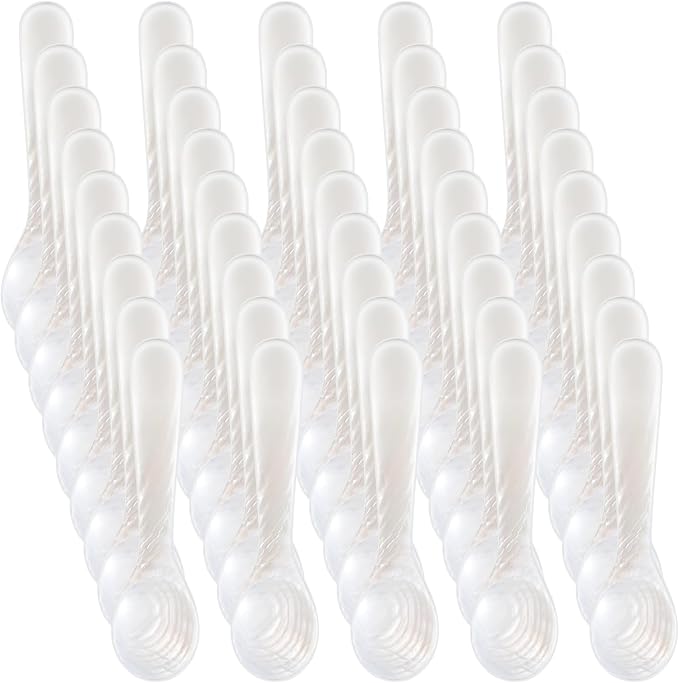 Patelai 50 Pieces Set of Caviar Spoons Mother of Pearl Spoons with Handcraft Round Handle for Caviar, Egg, Ice Cream, Coffee, Kitchen, Restaurant Serving for Valentine Favors (7cm/2.75 Inch)