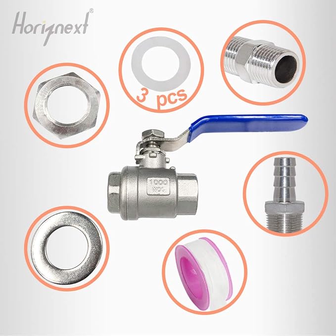 npt 1/2 home brew bulkhead ball valve stainless steel 304 for Homebrew beer Kettle tap equipment kit, weldless water tank spigot (1 pc)
