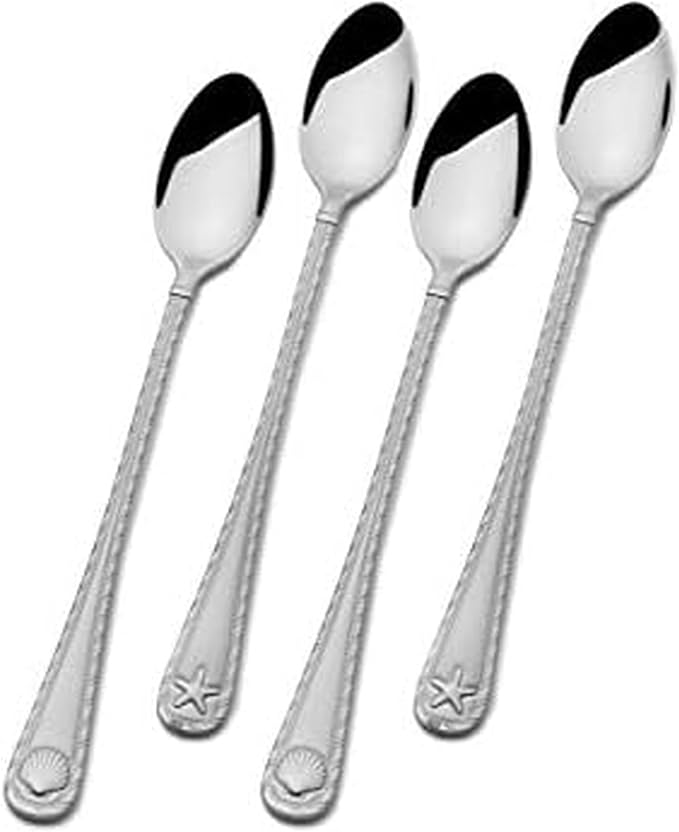 Towle Living Antigua Frost Iced Beverage Spoons, Set Of 4, Stainless Steel