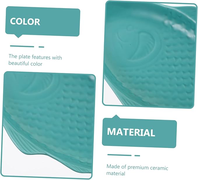 Unique Fish Shape Ceramic Plate Snack Storage for Dinnerware Fish Decor for Home