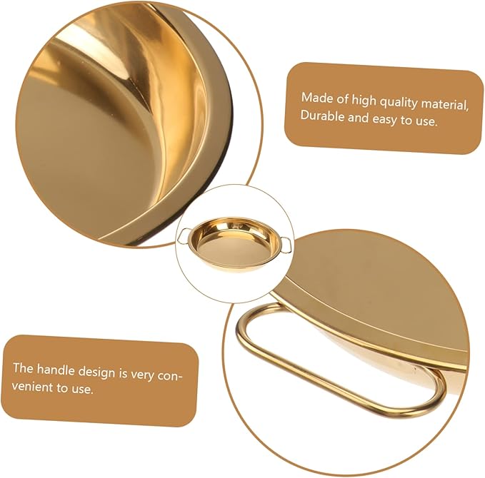 Ciieeo Covered Serving Tray Round Plate Stainless Steel Plate for Steamed Rice