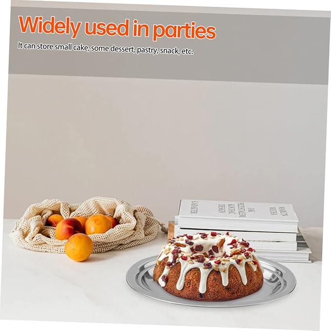 ERINGOGO 2pcs Stainless Steel Oval Pan Serving Trays Serving Platter Dinnerware Platters Steel Platter Dishes Large Party Household Snack Dinner Plates Oval Fries Plate Silver