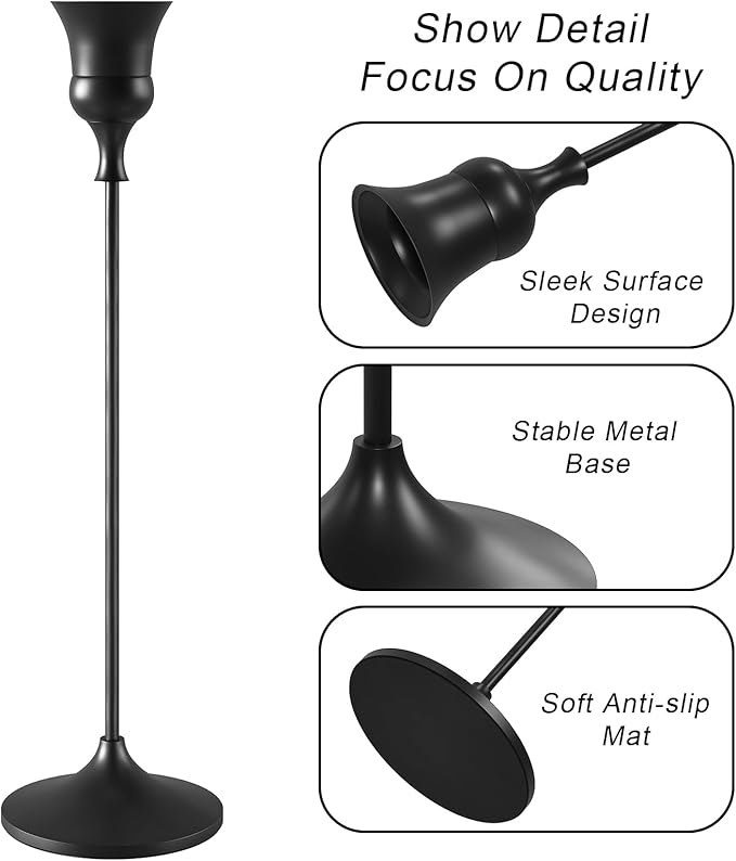 Candlestick Holders Black, 6 Packs Taper Candle Holder for Candlesticks, Candle Sticks Holder Decor for Home Decor