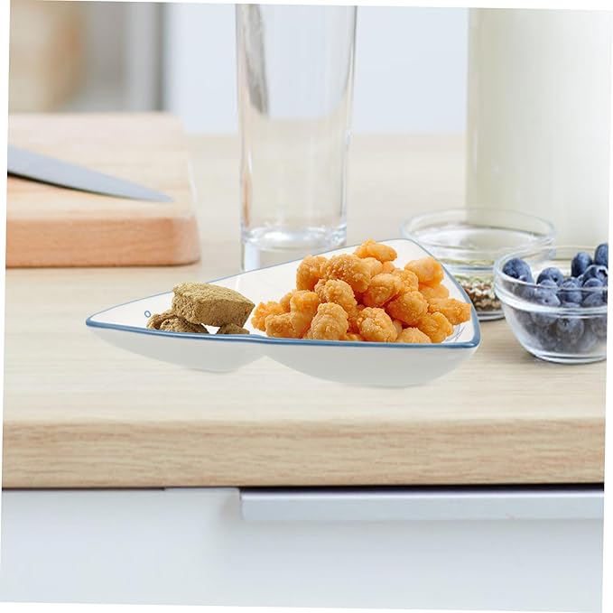Japanese Style Ceramic Plate Compartment Snack Plate Fish Shape Breakfast Divided Dish