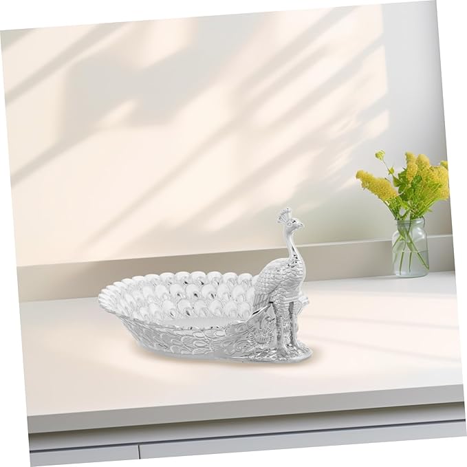 Decorative Peacock-shaped Fruit Platter for Parties Elegant Metal Serving Tray for Snacks Cakes and Treats for Tea Parties and Home Decor
