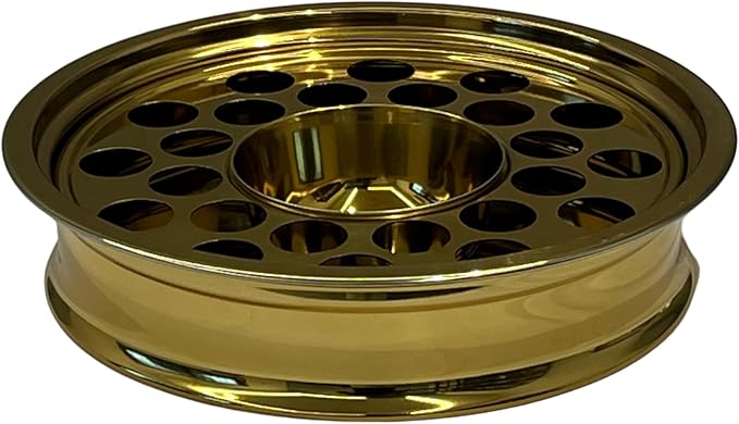 Communion Ware | Communion Tray | Holy Stackable Cup Tray for Churches | Communion Supplies | Portable Communion Tray with 24 Holes Disk | Stainless Steel - Shiny Gold Finish