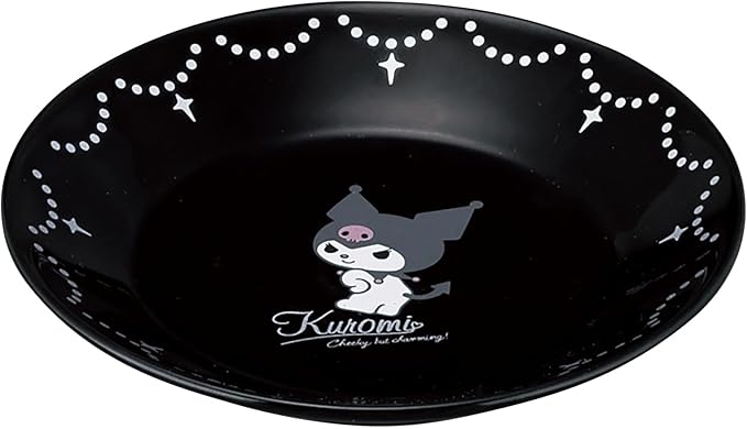 山加商店(Yamakasyoten) Sanrio SAN181-257 Plate, Small Plate, Diameter 5.3 x 0.8 inches (13.5 x 2 cm), Kuromi, Microwave Safe, Miscellaneous Goods, Tableware, Made in Japan, Black