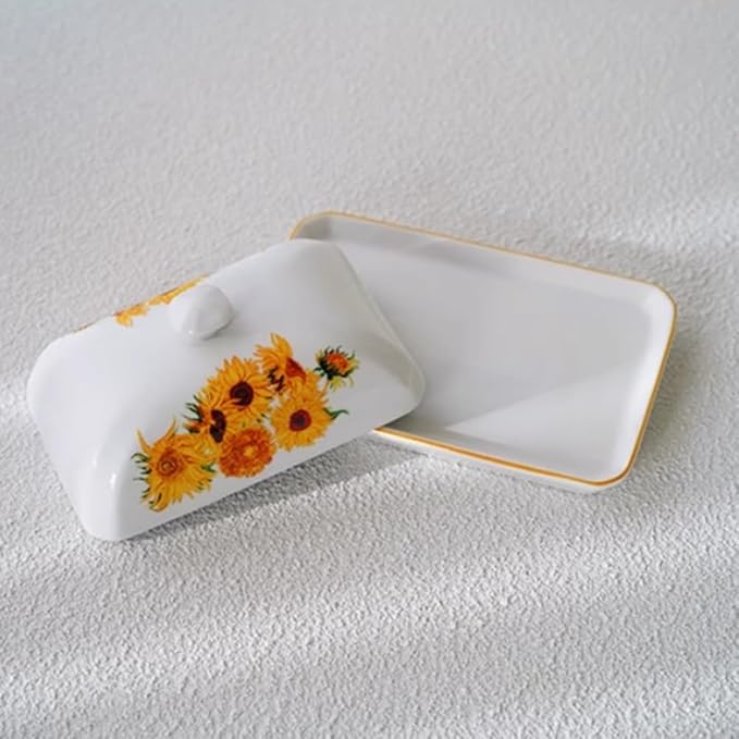 Butter Holder European Style Simple Ceramic Butter Plate Baking Dim Sum Cheese Box Butter Dishes
