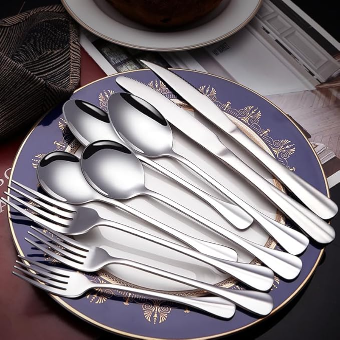 Stainless Steel Flatware serving set,Home Kitchen Eating Tableware Set,Dishwasher Safe,For Home Kitchen Restaurant Hote 9/36/54/72/90/108 Pieces Stainless Steel Knife, Fork And Spoon Household Tablewa