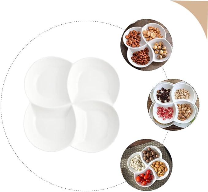 ABOOFAN Compartment Ceramic Plate Snack Storage Serving Tray Dinnerware Hotel Restaurant