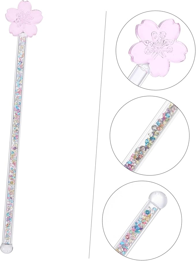 1pc Flower Design Glass Stirring Rod Heat Resistant Mixing Stick for Coffee Milk and Cocktails Elegant Kitchen Tool for Home and Bar Use