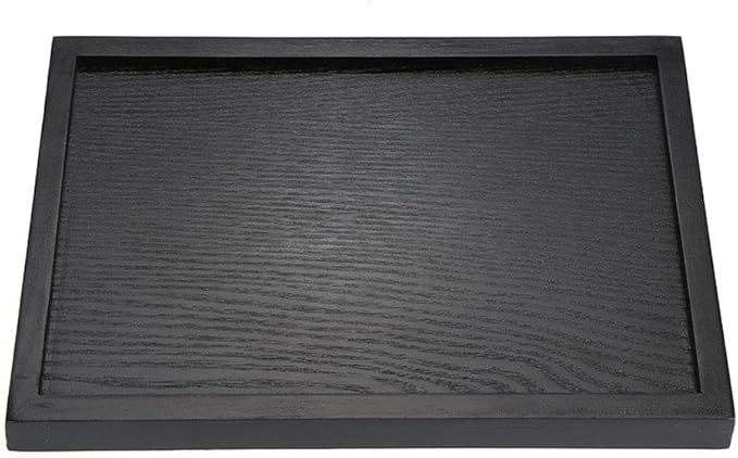 Wood Tea Tray, Rectangle Shape Solid Wooden Tea Coffee Snack Food Meals Serving Tray Plate Restaurant Trays(30 * 20 * 2cm)