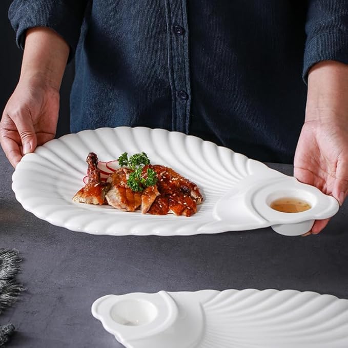 Appetizer Plates White Special-Shaped Ceramic Restaurant Hotel Cold Dish Sushi Fruit Salad Kitchen Snack Plate Tableware Cheap Plates(A)